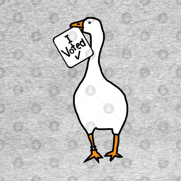 Goose with Stolen I Voted Sign by ellenhenryart